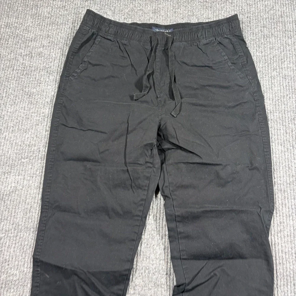 Aeropostale Joggers Men's M Black Stretch  Pants Drawstring Elastic Waist Casual